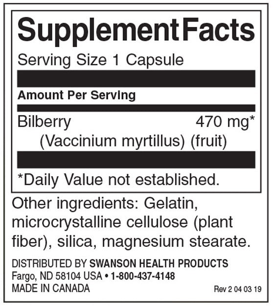 Bilberry Fruit 470 mg - 100 capsules - Nutra Best Europe