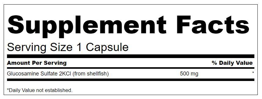 Glucosamine Sulfate 2KCl 500 mg - 250 capsules - Nutra Best Europe