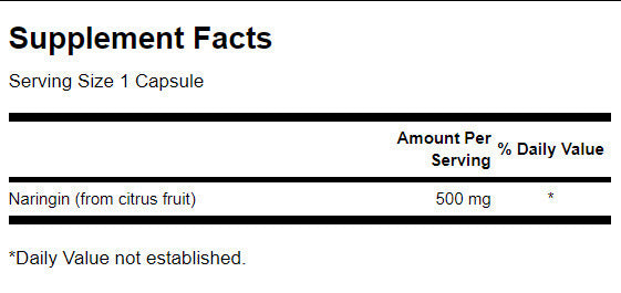 100% Natural Naringin 500 mg - 60 capsules - Nutra Best Europe