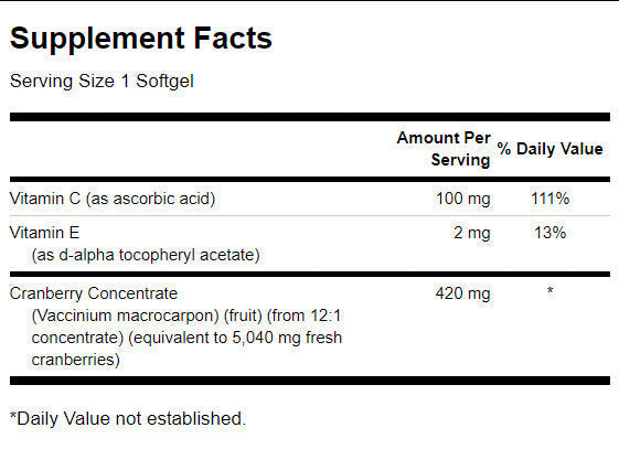 Super Strength Cranberry Concentrate 420 mg - 60 Gel capsules - Nutra Best Europe