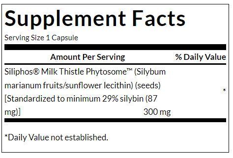 Siliphos Milk Thistle Phytosome 300 mg - 60 capsules - Nutra Best Europe