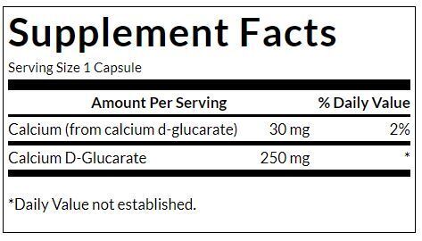 Calcium D-Glucarate 250 mg - 60 capsules - Nutra Best Europe