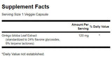 Delayed-Release Standardized Ginkgo 120 mg - 100 capsules - Nutra Best Europe
