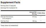 Wild Yam Root 405 mg - 100 capsules - Nutra Best Europe