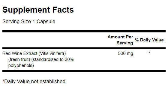 Red Wine Extract 500 mg - 90 capsules - Nutra Best Europe