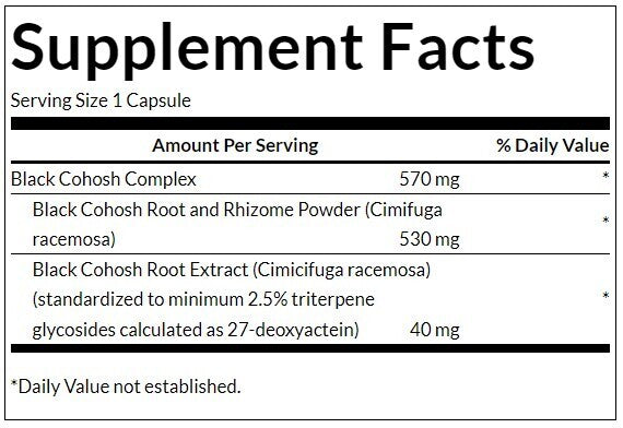 Black Cohosh (Standardized) 550 mg - 120 capsules - Nutra Best Europe