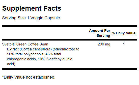 Svetol Green Coffee Bean Extract 200 mg - 60 capsules - Nutra Best Europe