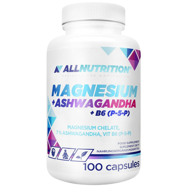 Magnesium Chelate + Ashwagandha + B6 P-5-P - 100 capsules - Nutra Best Europe