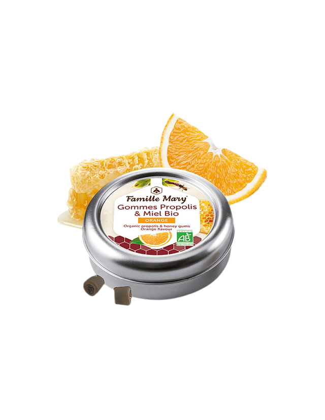 Lollipops with organic honey, propolis and orange, 45 g - Nutra Best Europe