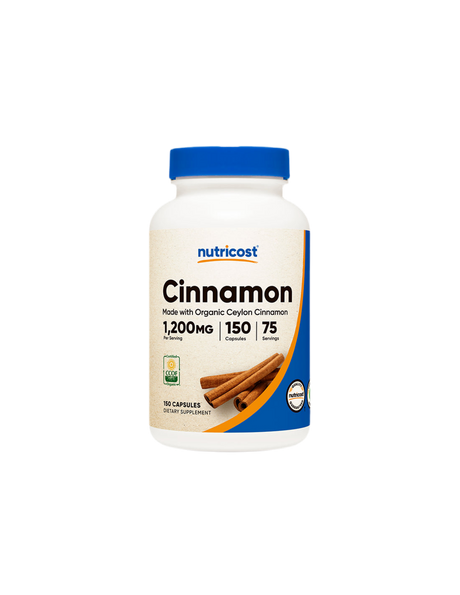 Diabetes Blood Sugar Control - Ceylon Cinnamon 150 Capsules Nutricost - Nutra Best Europe