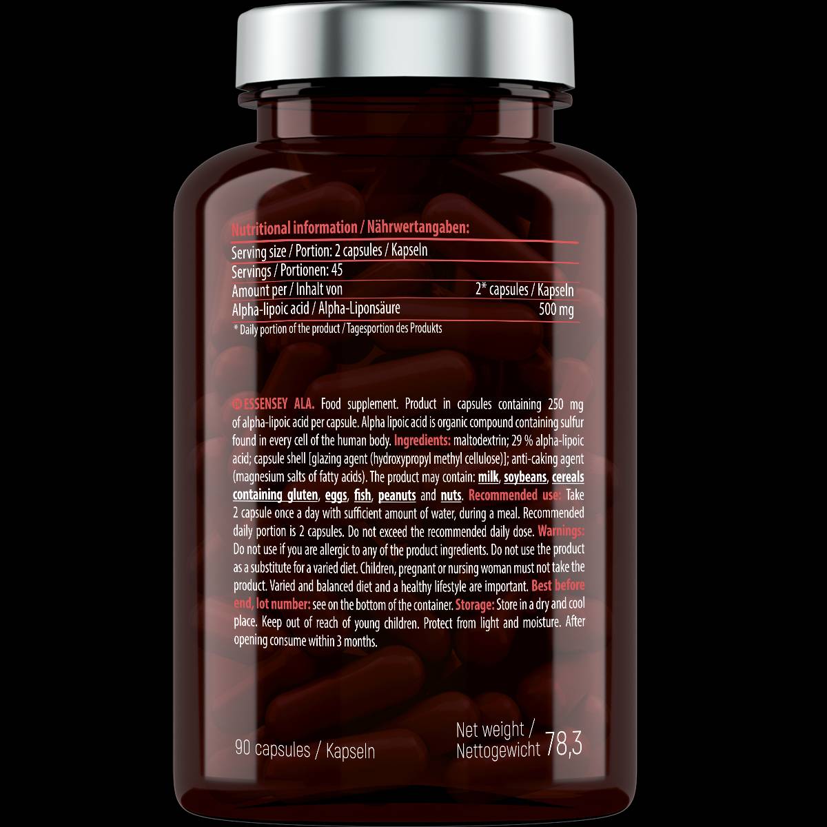 ALA | Alfa liponsav 500 mg - 90 kapszula