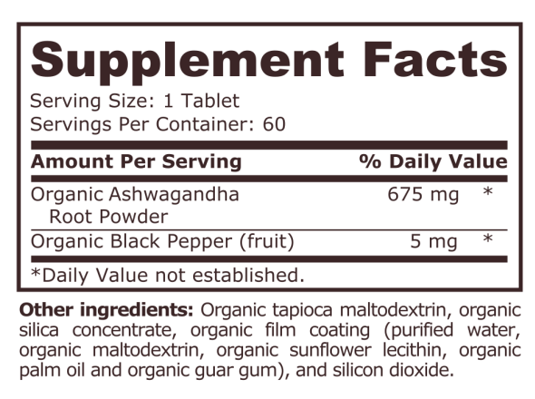 <tc>Pure Nutrition</tc> - ASHWAGANDHA BIO - 60 tabletta