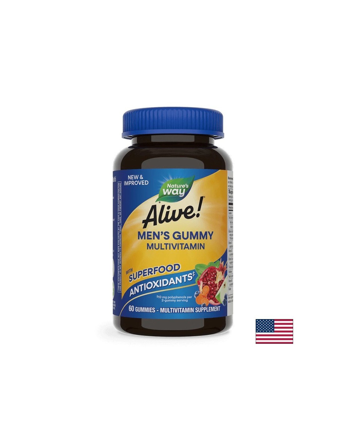 <tc>Alive</tc>! Férfi gumicukor komplett multivitamin / <tc>Alive</tc>Nature's Way férfi multivitamin, 60 lágyzselatin kapszula!