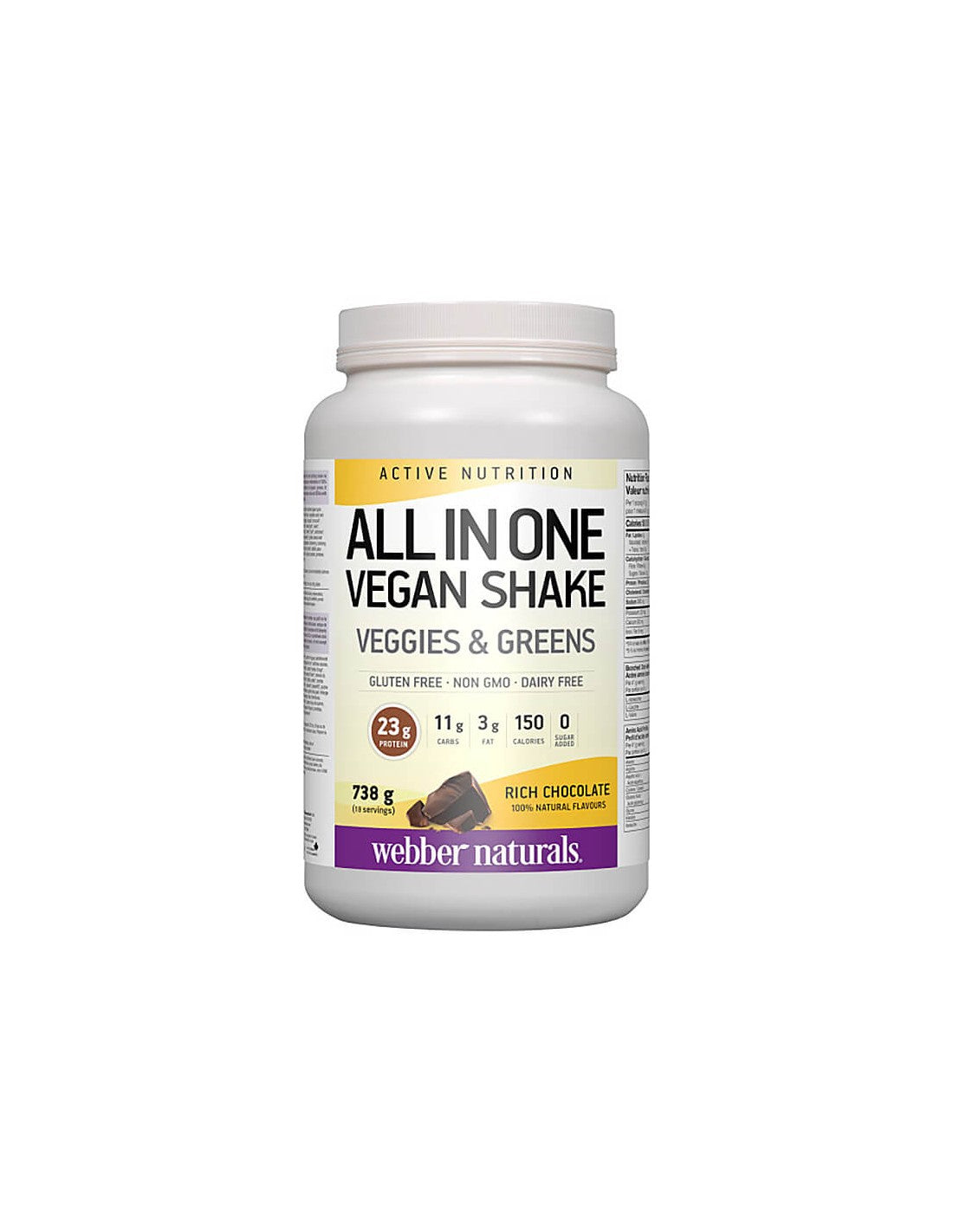 All in One Vegan Shake - Vegán fehérje csokoládé ízzel, 738 g por