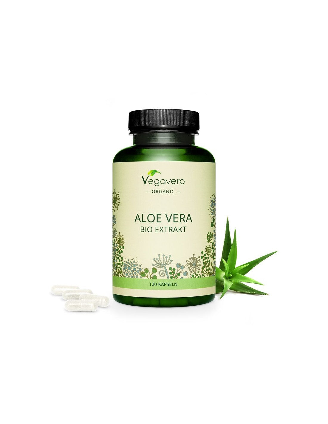 Aloe Vera Bio Extrakt/Aloe Vera BIO kivonat, 120 kapszula, 100% Vegán