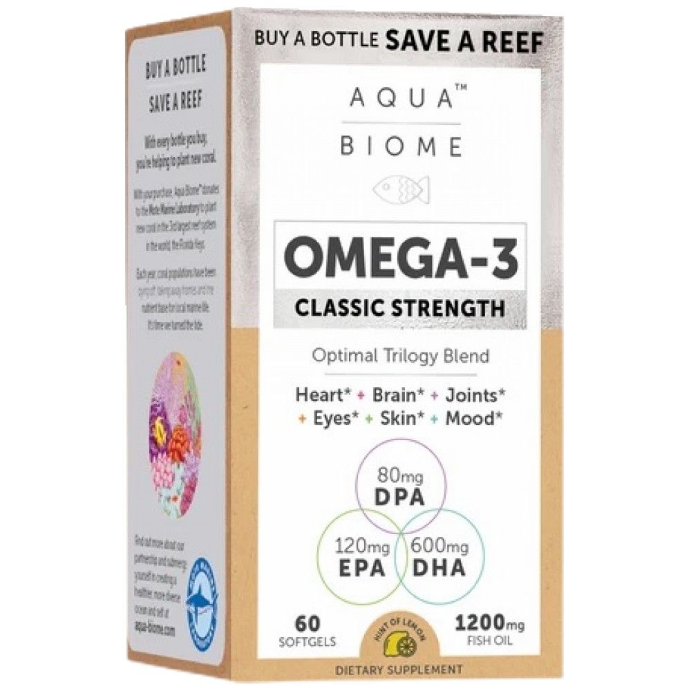 Aqua Biome Omega-3 Classic Strength 1200 mg - 60 gél kapszula