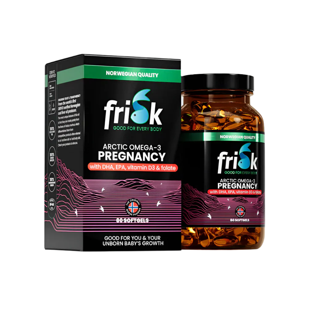 Sarkvidéki terhesség – Omega-3 terhes nőknek – 100% vad tőkehal Norvégiából – 80 kapszula