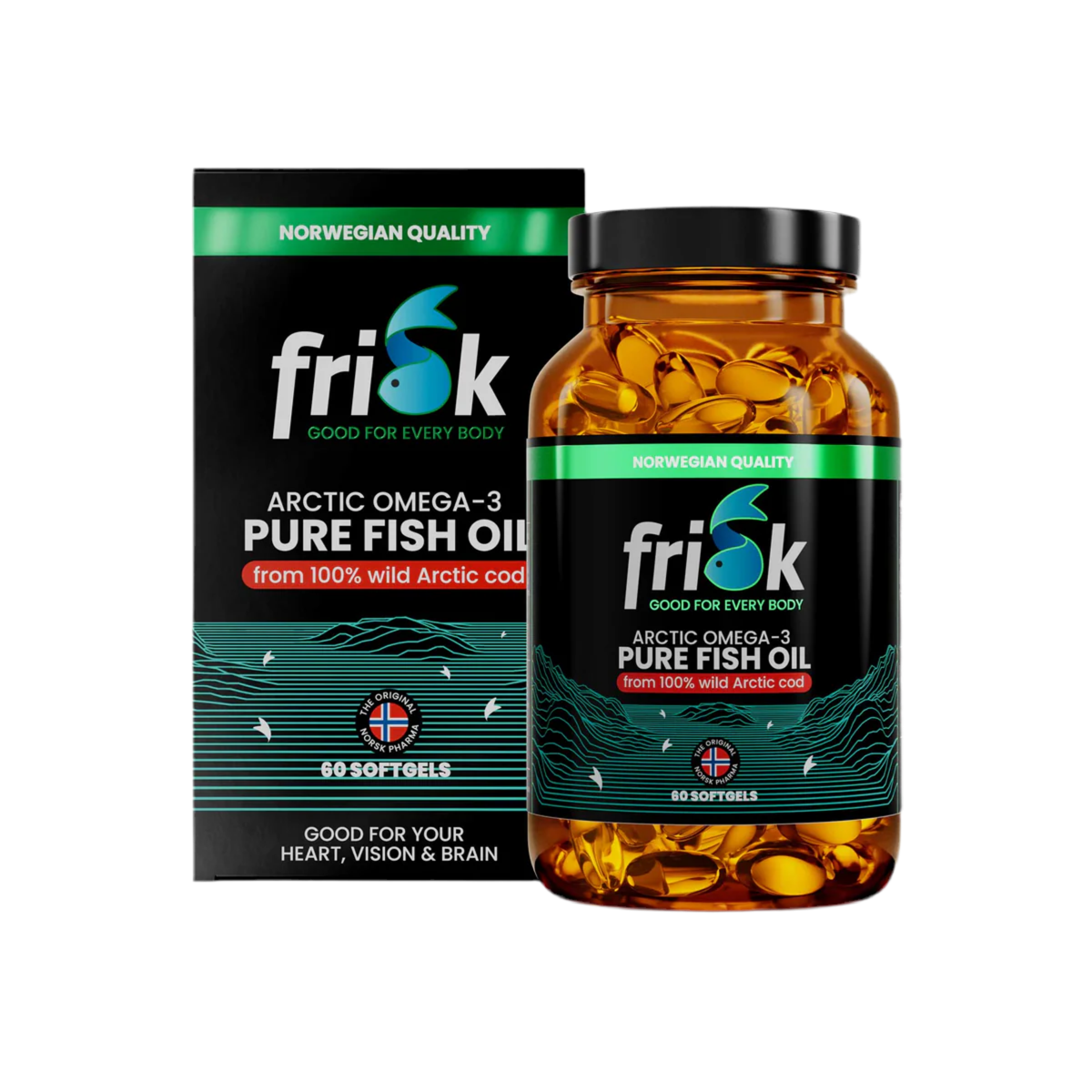 Arctic Pure – Omega-3 100%-ban vadon élő sarki tőkehalból – 60 kapszula