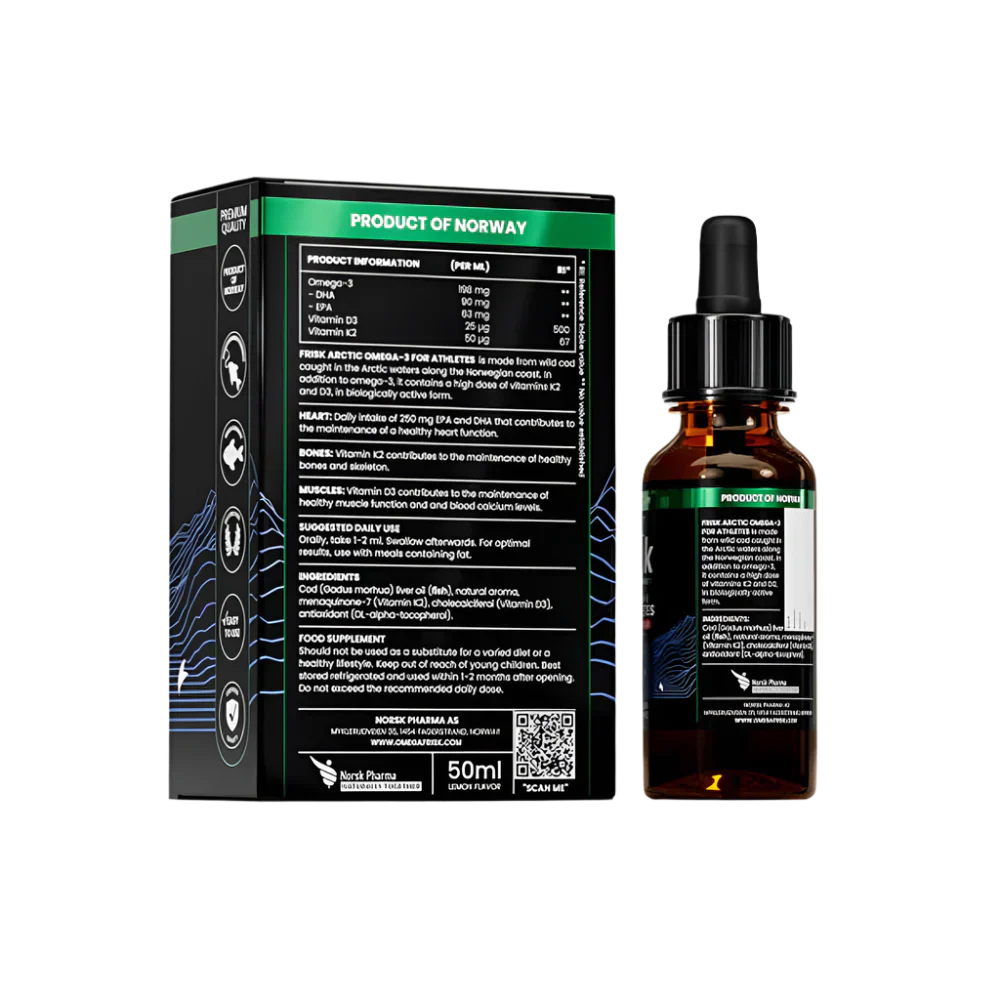 Arctic Sport – Omega-3 sportolóknak – Vadhal Norvégiából/Citrom íz – 50 ml