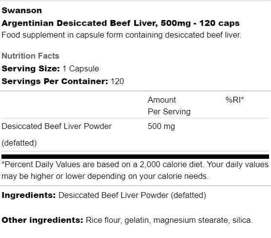 Argentin Szárított marhamáj 500 mg 120 kapszula