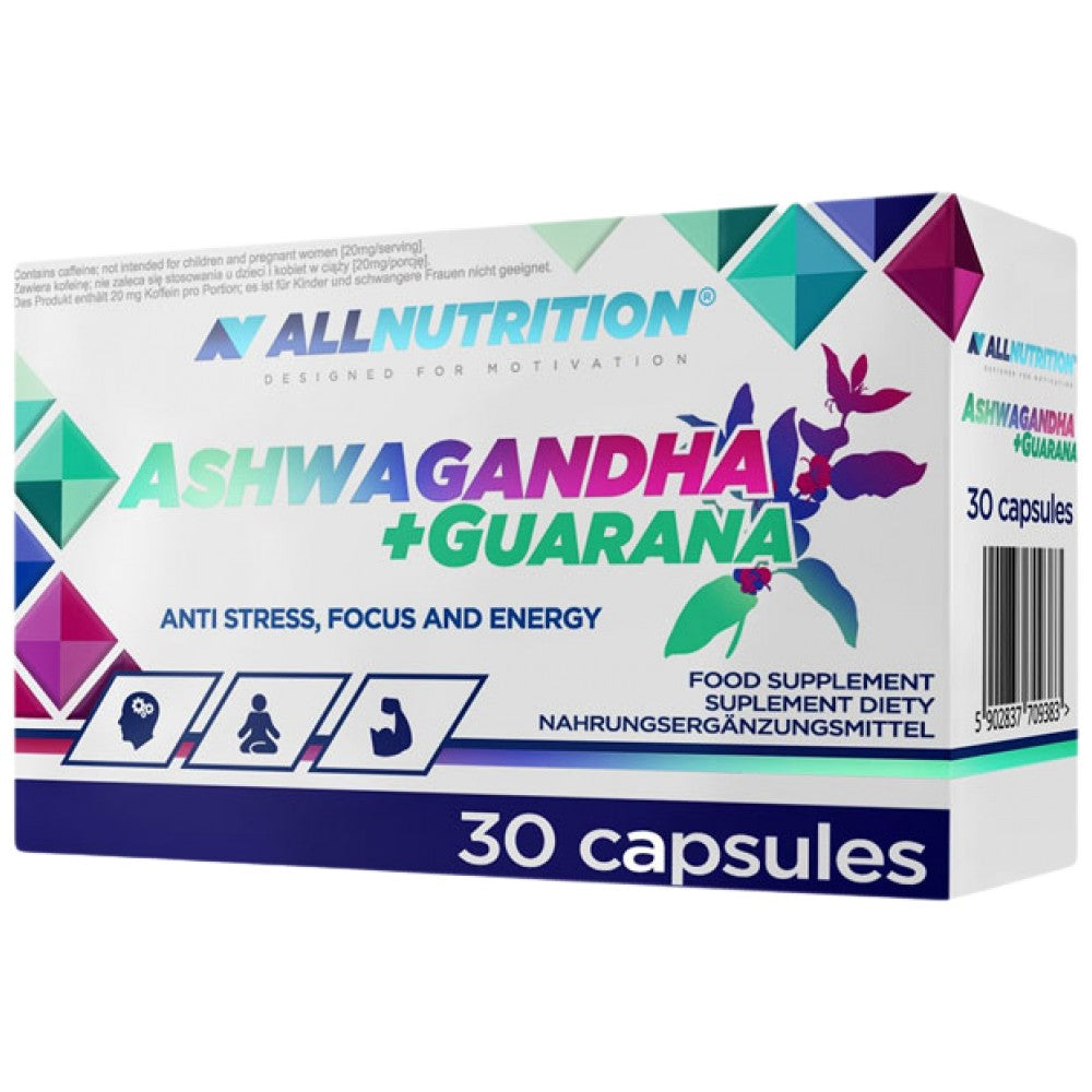 Ashwagandha + Guarana | Anti Stressz, Fókusz és Energia - 30 kapszula