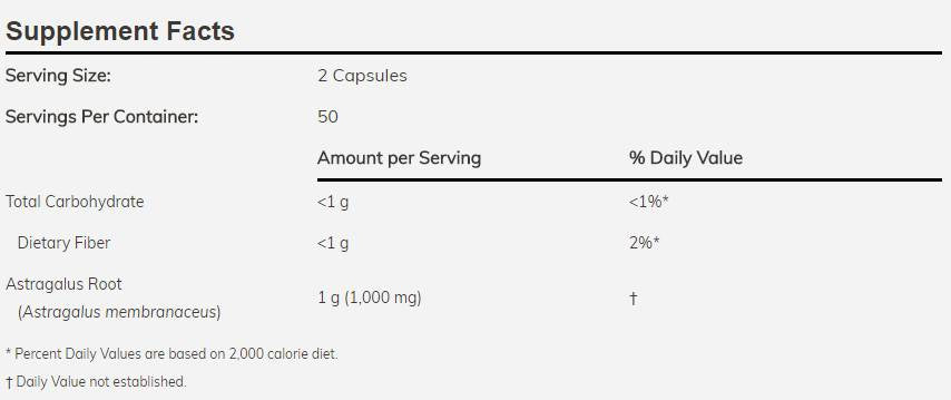 Astragalus 500 mg - 100 kapszula
