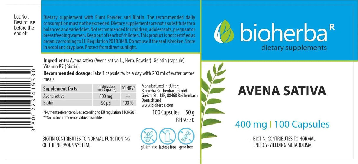 Avena Sativa 200 mg - 100 kapszula