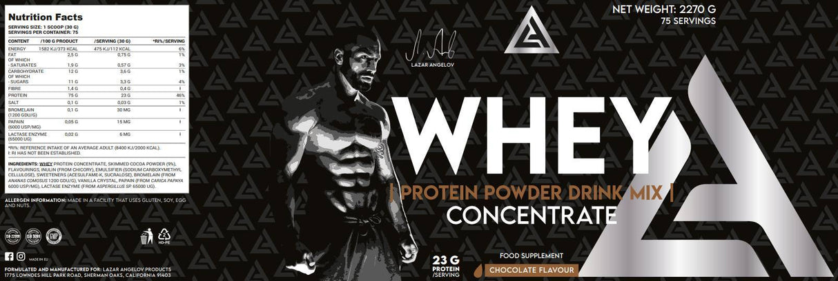 LA Whey Protein Powder Drink Mix | Concentrate - 1000 grams - Nutra Best Europe