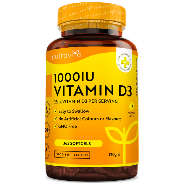 Vitamin D3 1000iu (25ug) 365 Softgels - Nutra Best Europe