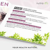 100% Pure Bovine Collagen Powder 20000 mg Peptan® 500 g, (25 / 50 doses) - Nutra Best Europe