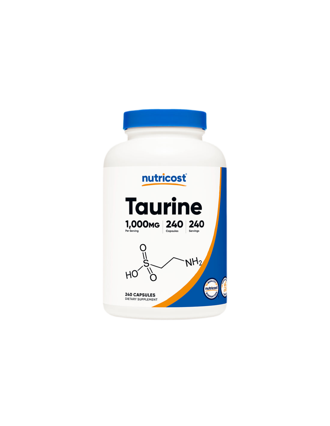 Muscle function and endurance - Taurine, 1000 mg, 240 capsules Nutricost - Nutra Best Europe