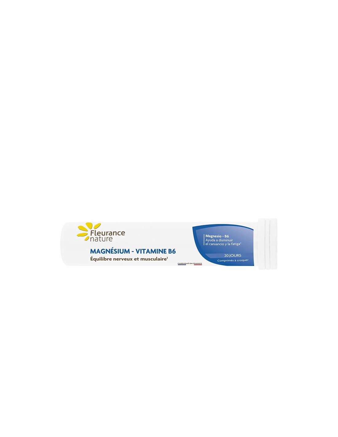 Izom- és szívtámogatás - Magnézium + B6-vitamin, 20 rágótabletta Fleurance Nature