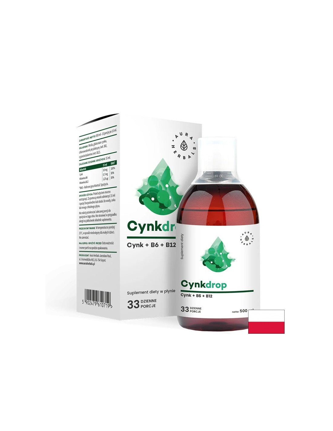Immunitás és idegrendszer - Cink + B6- és B12-vitamin, 500 ml <tc>Aura Herbals</tc>