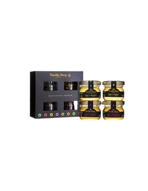 Selection of premium acacia honeys with essential oils - Selection Miel Premium, 4 pcs. x 30 g - Nutra Best Europe