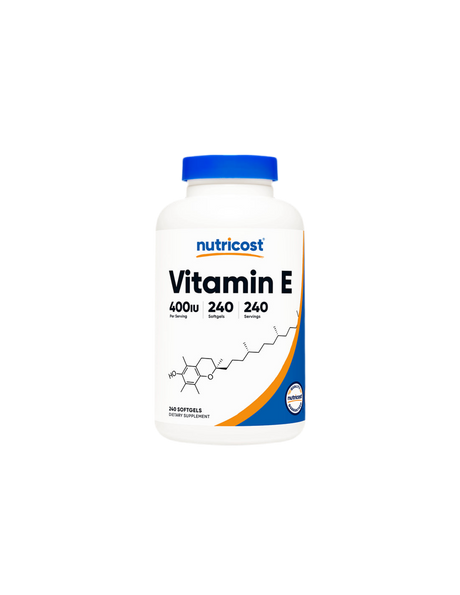 Vision, hair and skin - Vitamin E, 400 IU x 240 softgel capsules Nutricost - Nutra Best Europe