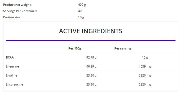 BCAA instant por - 400 gramm