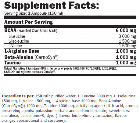 BCAA MegaFuel 6000/150ml./12 Amper. - 1800 kg