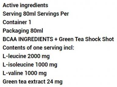 BCAA Shock + zöld tea - 80 ml