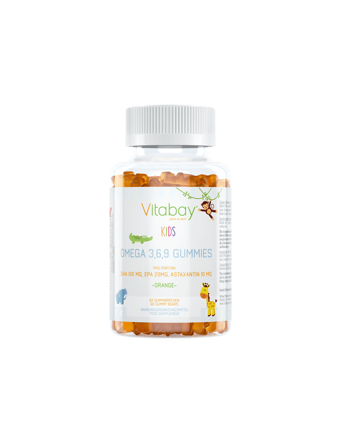 Omega 3-6-9 Gummies Kids / Omega 3-6-9 for children, 60 jelly tablets with orange flavor - Nutra Best Europe