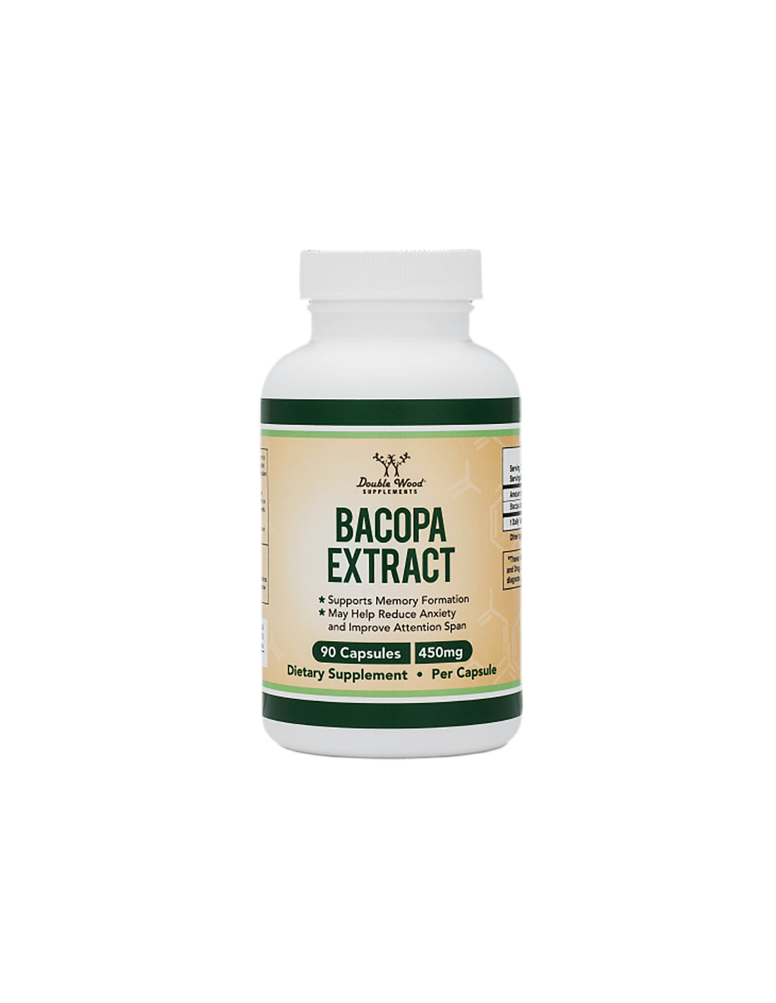 Bacopa extract/ Bacopa monieri, 450 mg, 90 Double Wood capsules - Nutra Best Europe