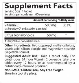 LEGJOBB 12 órás C-vitamin PureWay-C-vel - 60 tabletta