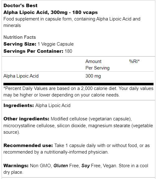 BEST Alfa Liponsav 300 mg - 180 kapszula