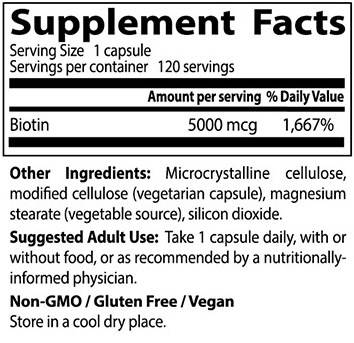 BEST Biotin 5000 mcg - 120 kapszula