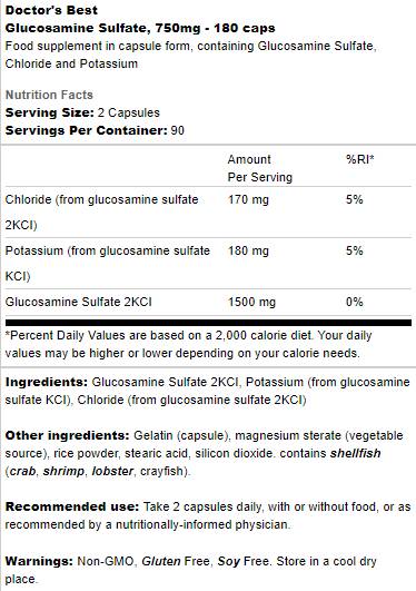 BEST Glükózamin-szulfát 750 mg - 180 kapszula