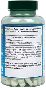MSM / Methylsulphonylmethane 750 mg - 120 Tablets - Nutra Best Europe