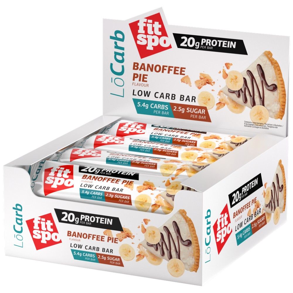 LoCarb Protein Bars | Keto Friendly Banana Pie - 12 x 60 grams - Nutra Best Europe