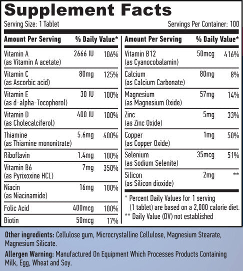 Basic Adult Multivitamin 100 tabletta.