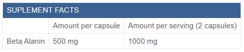 Beta Alanine 1000 - 120 kapszula