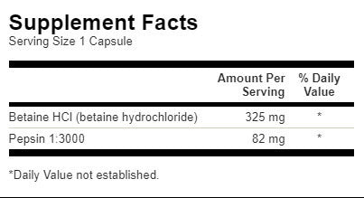 Betain HCl sósav pepszinnel - 250 kapszula