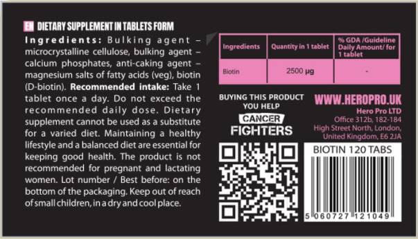 Biotin 2500 mcg 120 tabletta